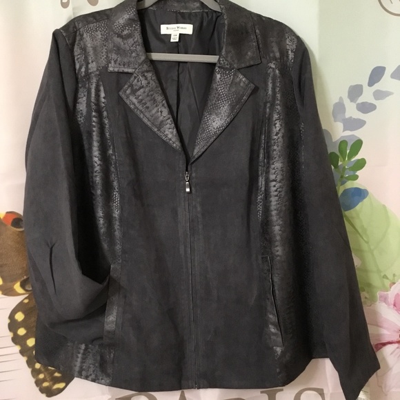 NWT~Studio Works~Gray~Size 18~Zip Front Jacket - Picture 2 of 9